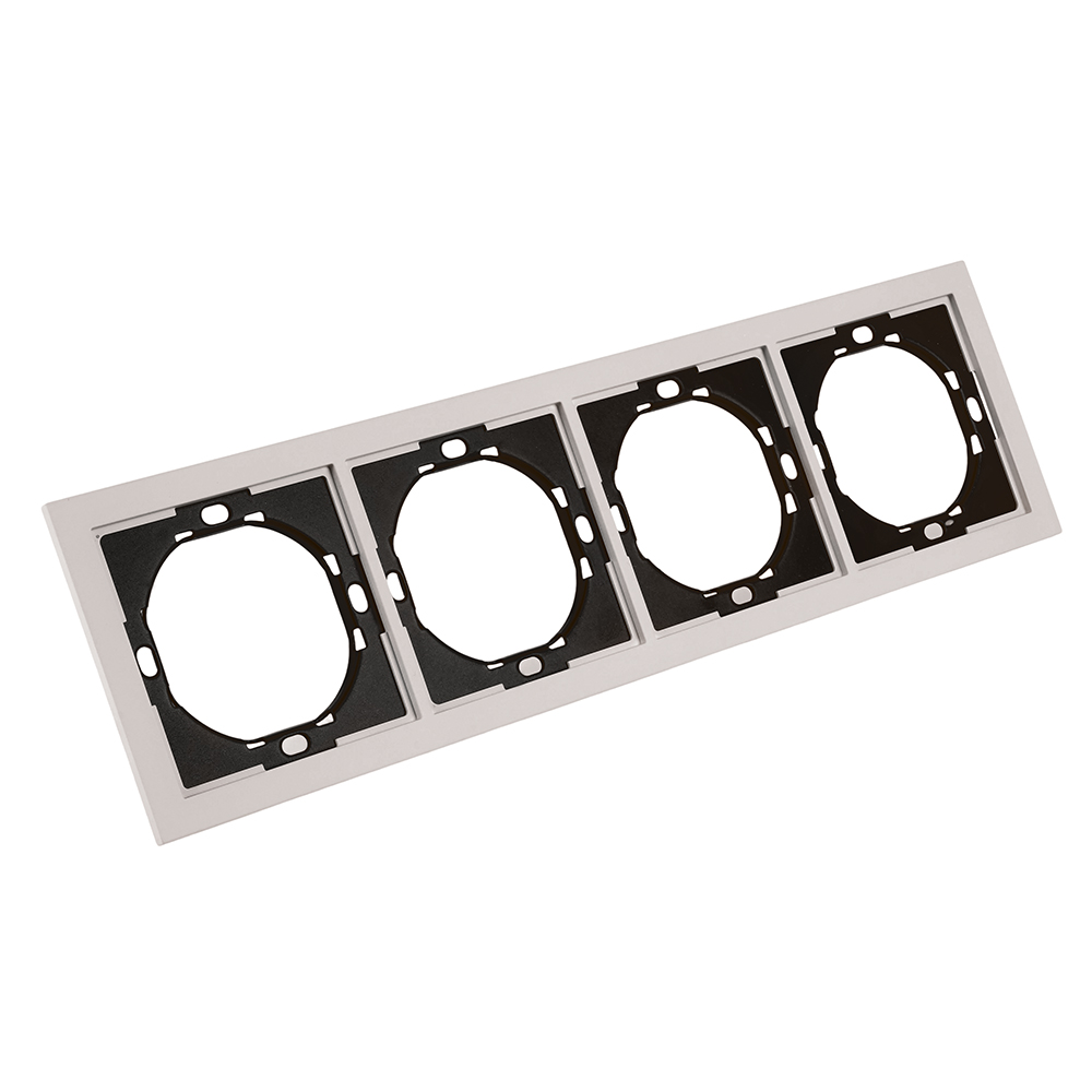 Рамка 4-местная, STEKKER, серия Мия, PFR00-3004-08, пудровый жемчуг