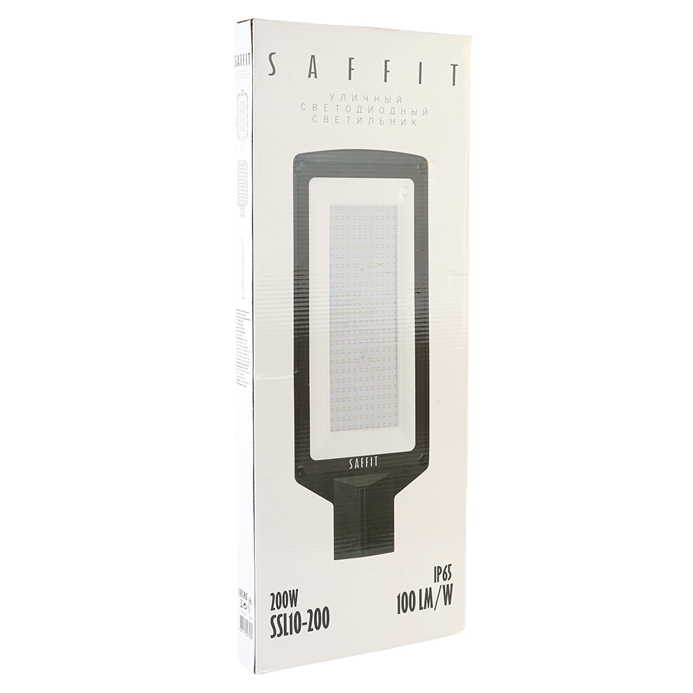Светодиодный уличный консольный светильник SAFFIT SSL10-200 200W 5000K 230V, черный от компании Ферон по цене 