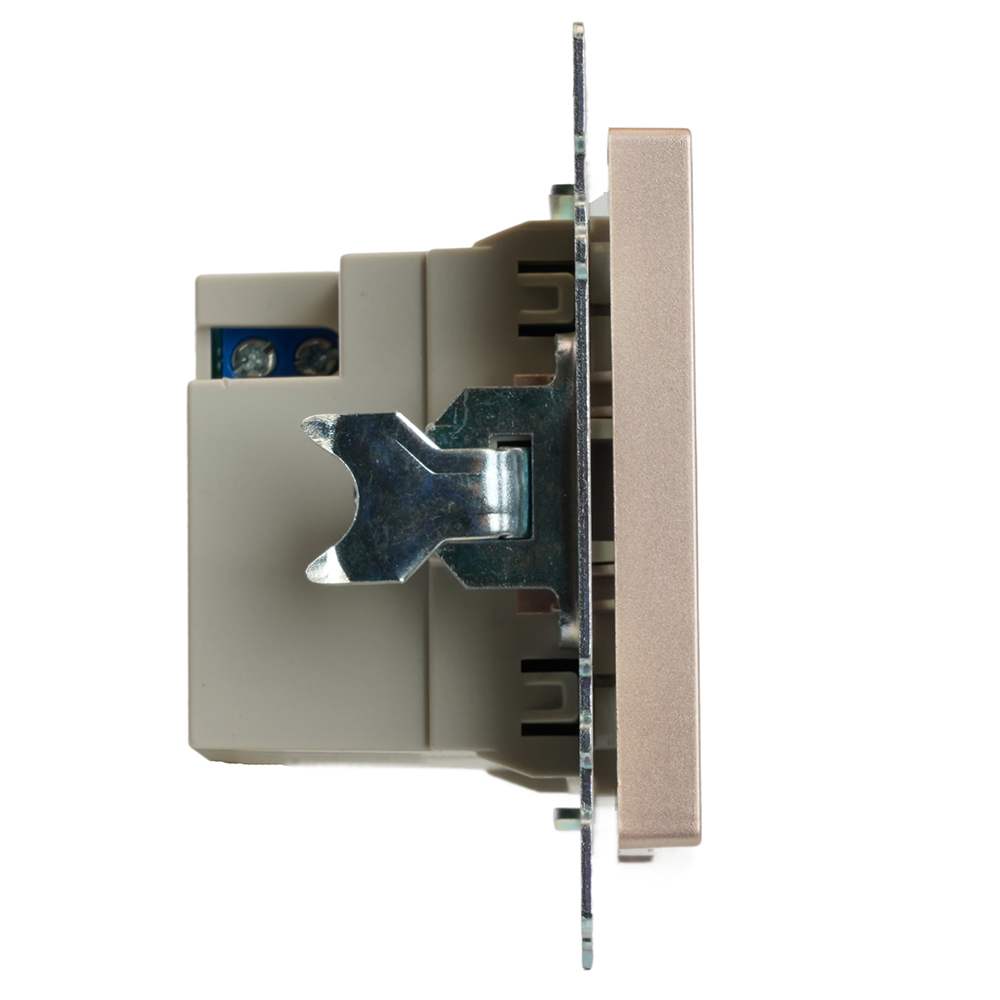 Розетка 2-местная USB + type C (механизм), STEKKER GLS10-7116-02, 250B, 3A, max 20W, серия Катрин, шампань