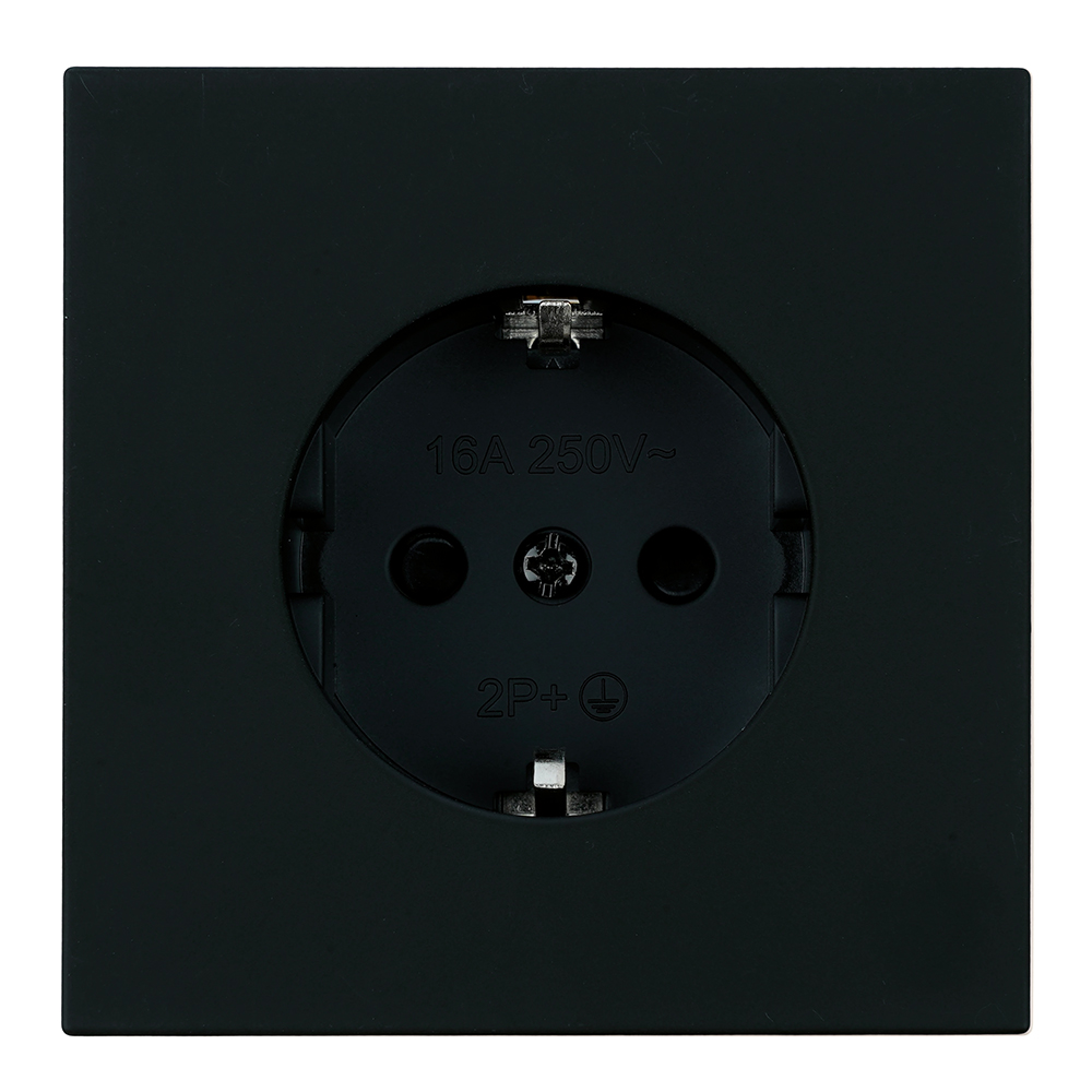 Розетка 1-местная с защитной шторкой с/з (механизм), STEKKER, 250В, 16А, серия Мия, RST16-3110-05, черный бархат