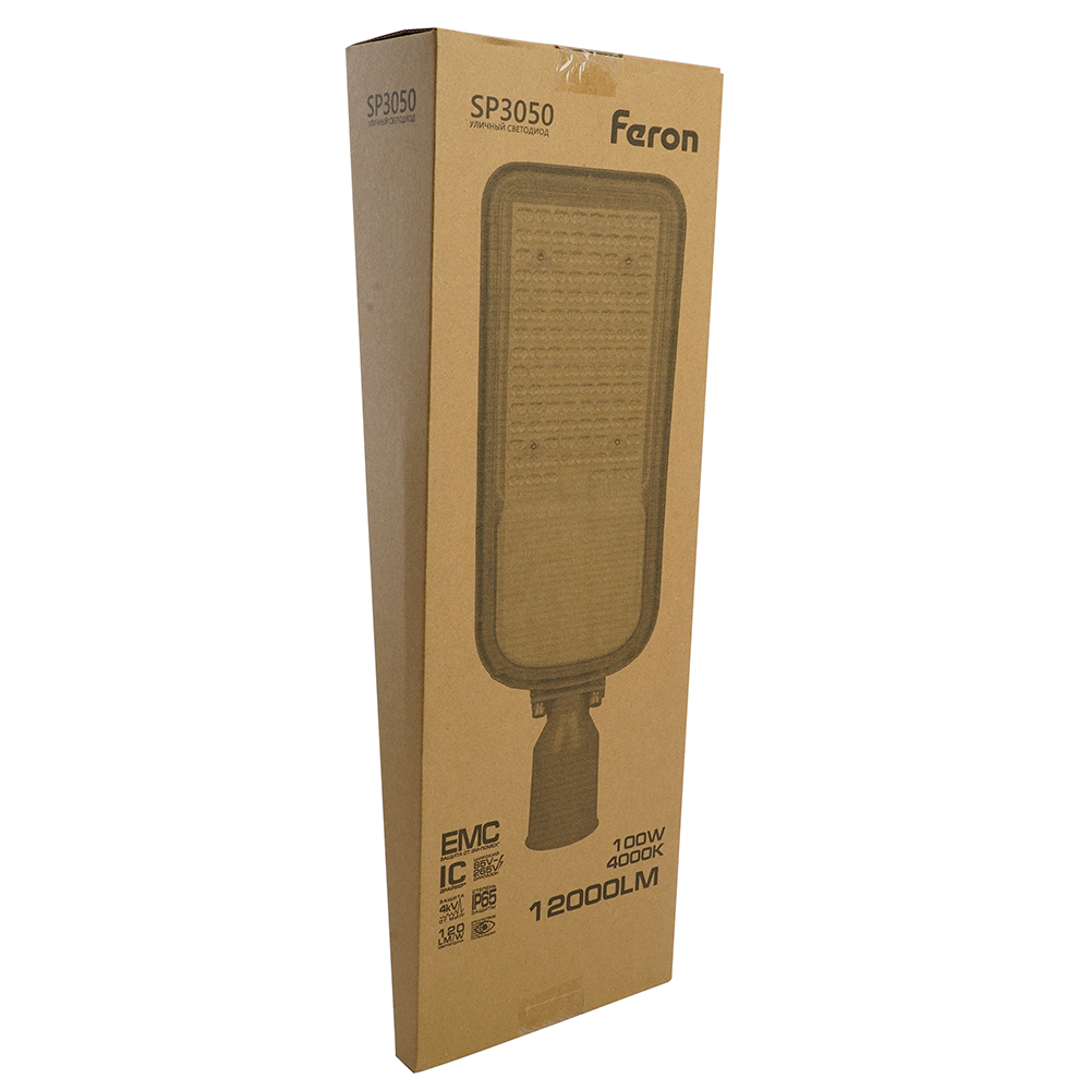Светодиодный уличный консольный светильник Feron SP3050 100W 4000K 230V, серый