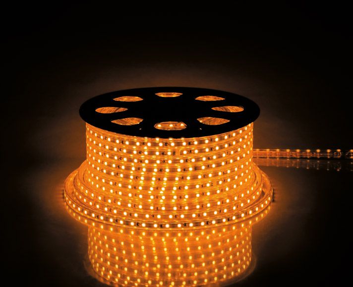 Cветодиодная LED лента Feron LS704, 60SMD(2835)/м 4.4Вт/м  100м IP65 220V желтый