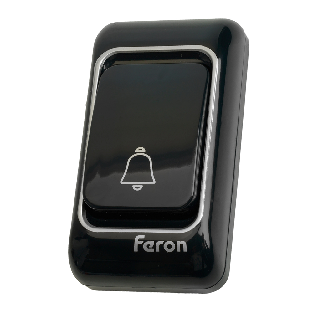 Звонок дверной беспроводной Feron E-383 Электрический 38 мелодий черный, серебро с питанием от батареек