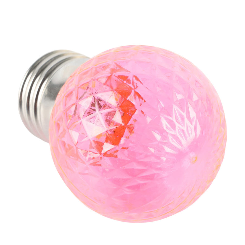 Лампа светодиодная Feron LB-385 Шарик розовый прозрачный E27 1W 230V