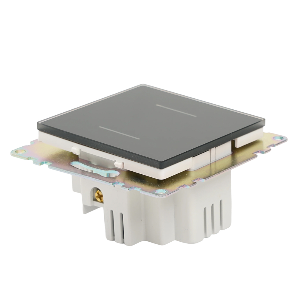 Выключатель 2-клавишный сенсорный (механизм) 250В, 5А, серия Катрин, черный