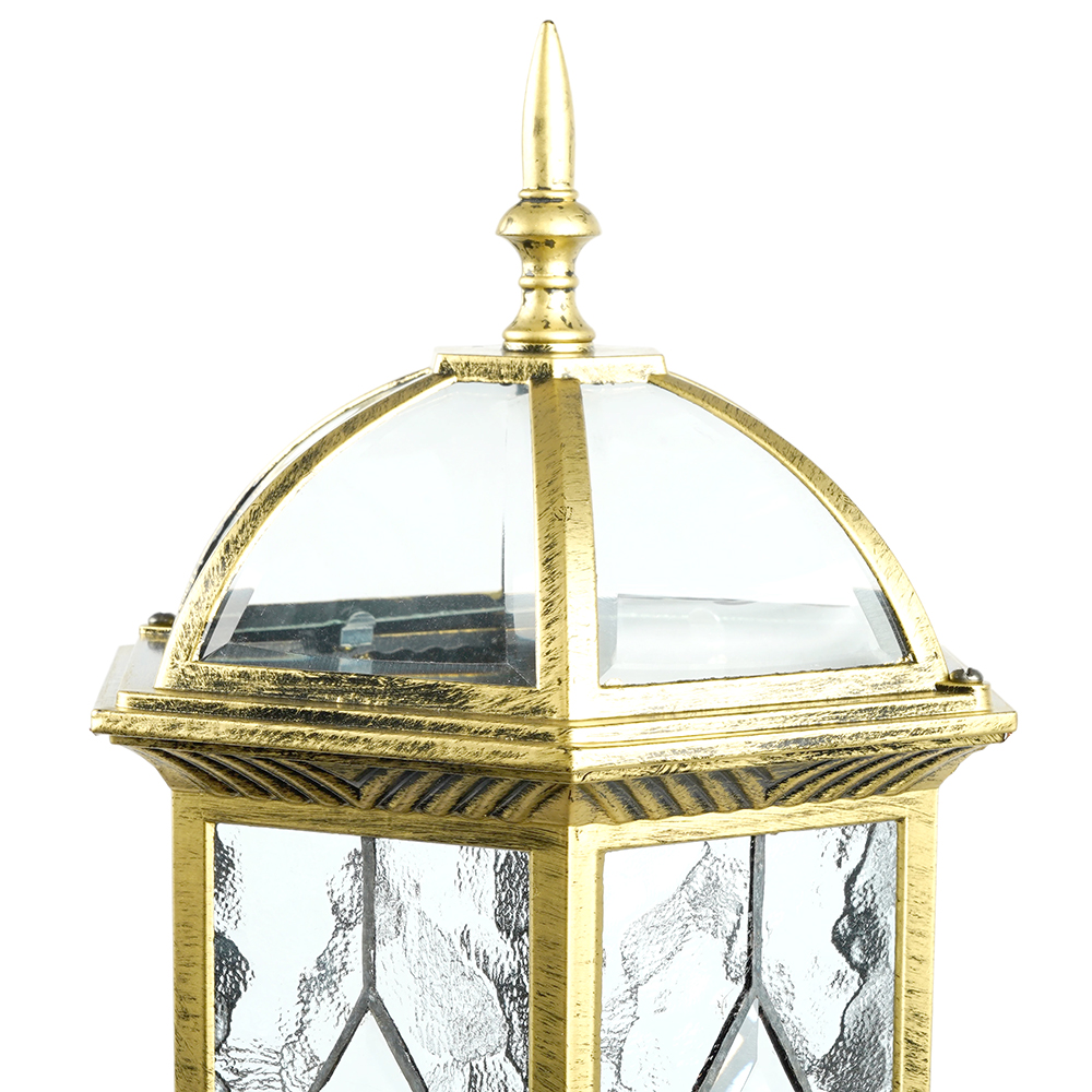 Светильник садово-парковый Feron PL130 шестигранный на стену вверх 60W E27 230V, черное золото