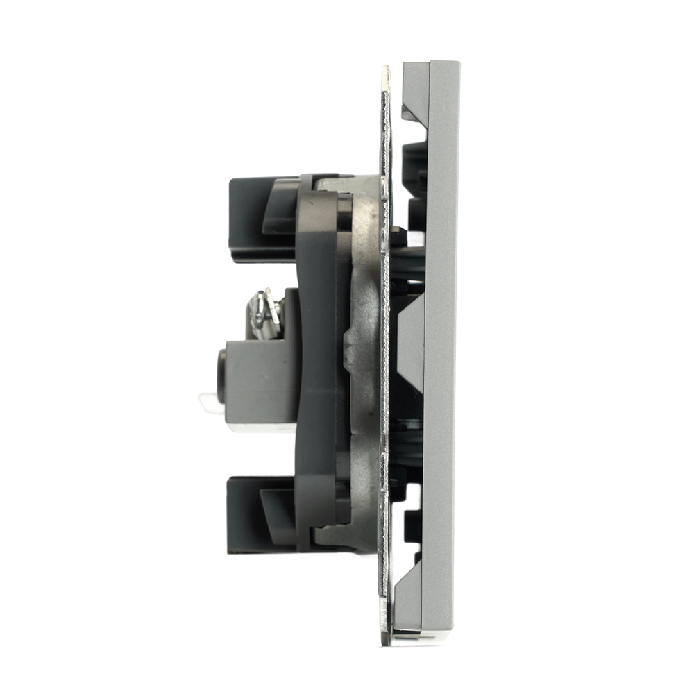 Розетка TV + компьютерная RJ-45 (механизм), STEKKER, серия Эмили, RST00-5106-10, платиново-серый, soft touch