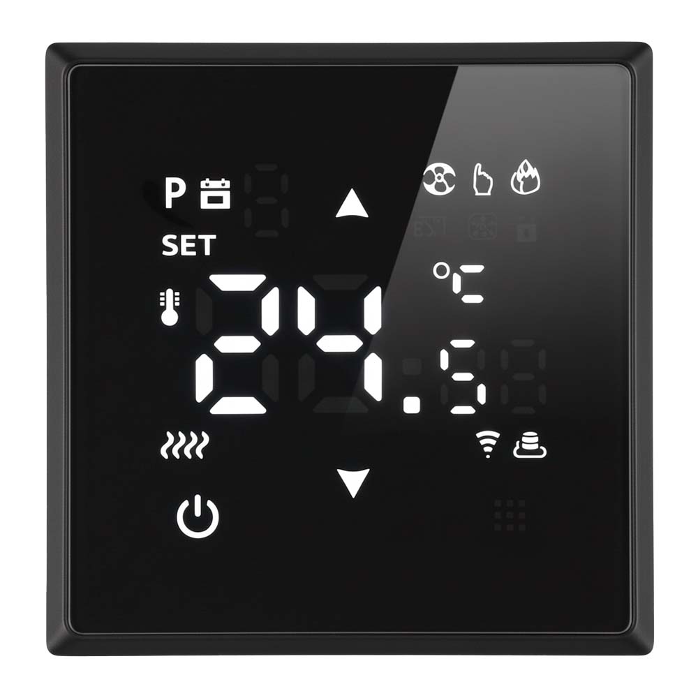 Терморегулятор Wi-Fi (механизм), STEKKER, 250В, 3500Вт, серия Эмили, RSW00-5119-05, черный уголь, soft touch