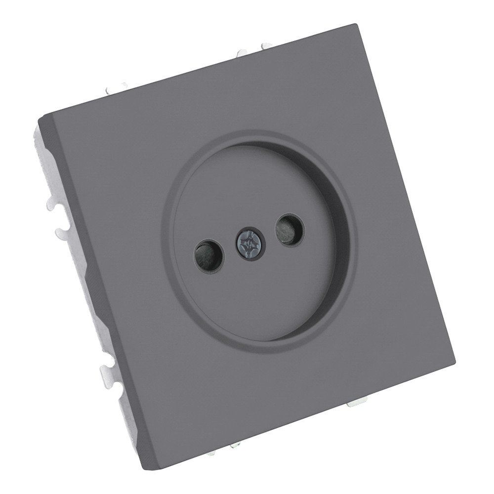 Розетка 1-местная с з/ш, б/з (механизм), СЗК, STEKKER, 250В, 16А, серия Эмили, RST16-5109-10ZK, платиново-серый, soft touch