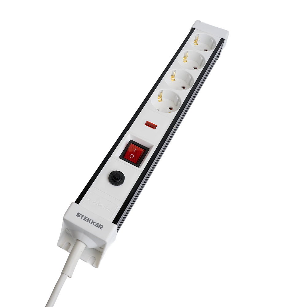 Сетевой фильтр 4-местный с/з STEKKER 3x1мм2, 1,8 м, 250В, 16А, серия Techno, HM22-41-02, белый Сетевой фильтр 4-местный с/з STEKKER 3x1мм2, 1,8 м, 250В, 16А, серия Techno, HM22-41-02, белый