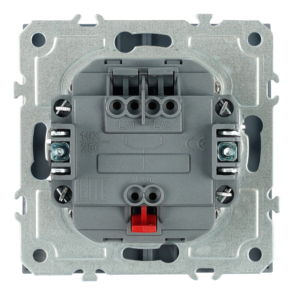 Переключатель 1-клавишный (механизм), СЗК, STEKKER, 250В, 10A, серия Эмили, RSW10-5105-10ZK, платиново-серый, soft touch