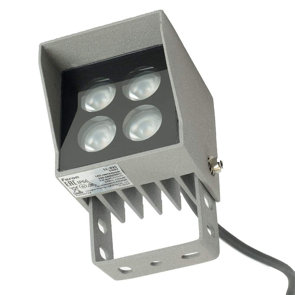 Светодиодный светильник ландшафтно-архитектурный Feron LL-895 AC220-240 4W 2700K IP66 квадрат