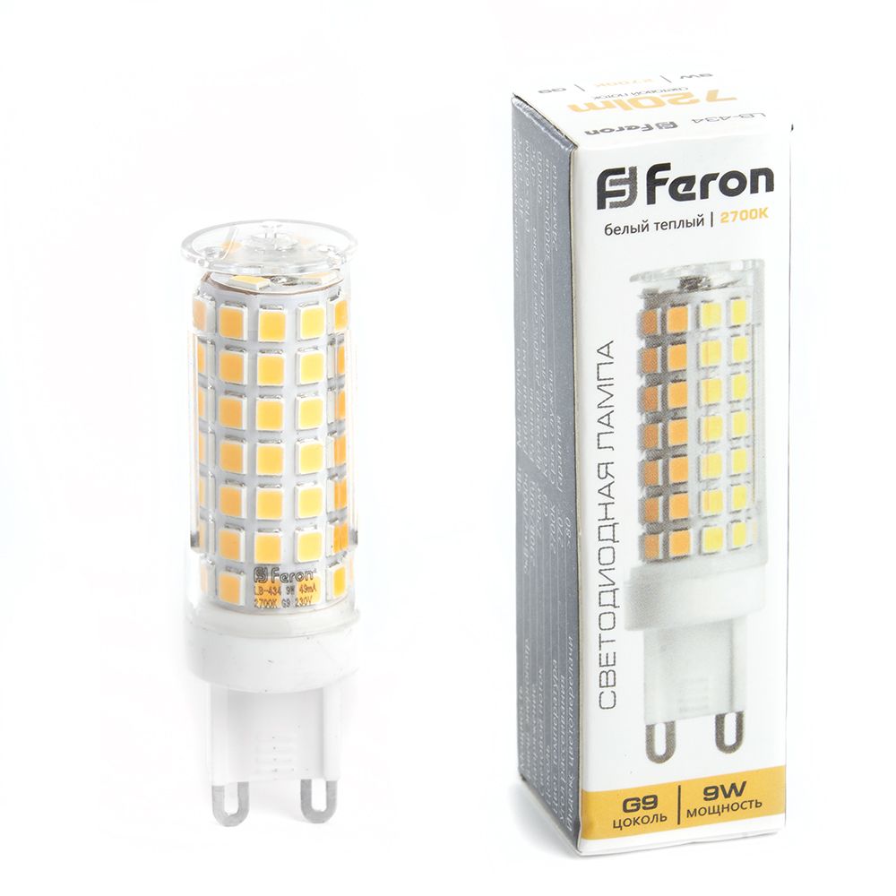 Лампа светодиодная Feron LB-434 G9 9W 175-265V 2700K