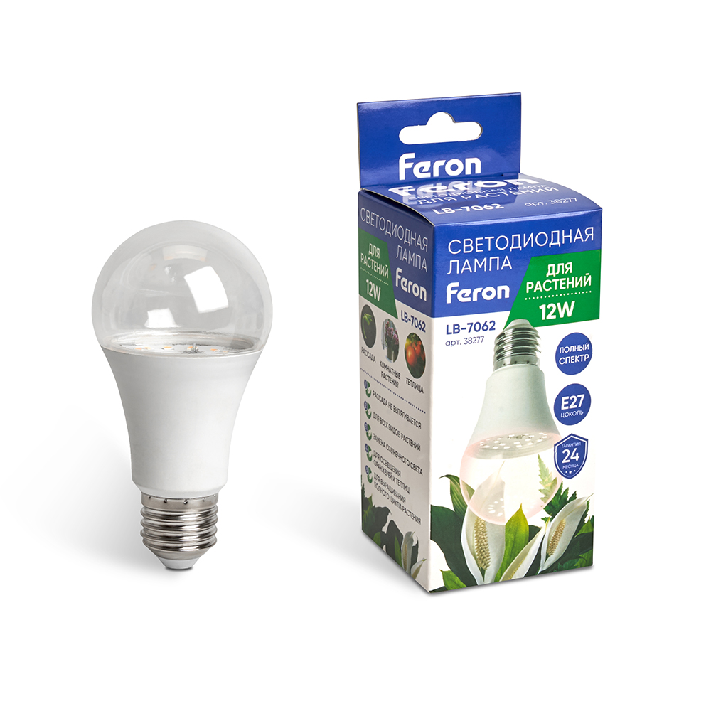 Лампа светодиодная для растений А60 Feron 38277 38277