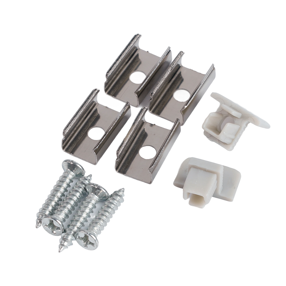 Профиль алюминиевый встраиваемый 9х12мм, серебро, 2м  CAB242 (в комплекте с матовым экраном, 2 заглушками, 4 крепежами) FERON