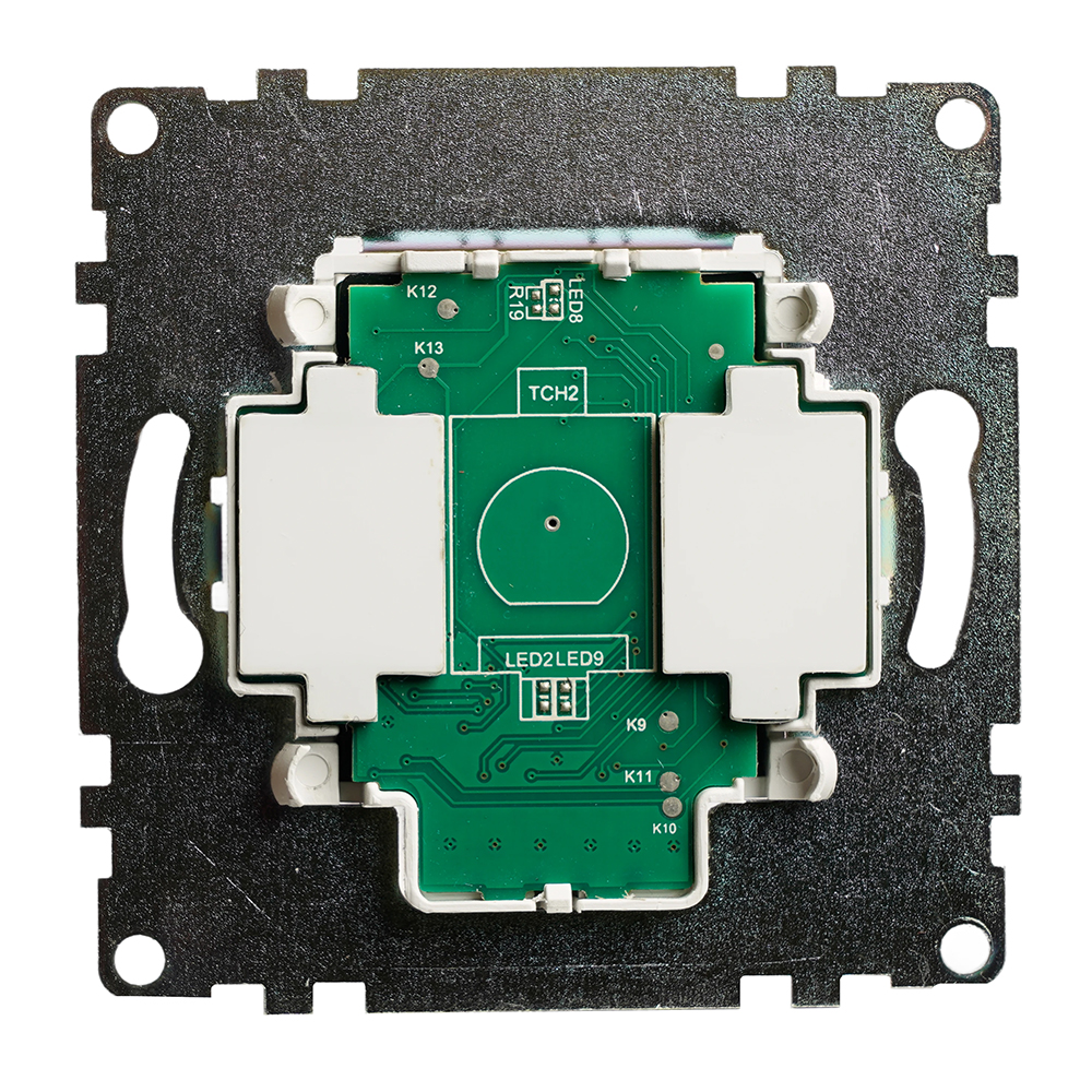 Выключатель 2-клавишный сенсорный (механизм) 250В, 5А, серия Катрин, черный