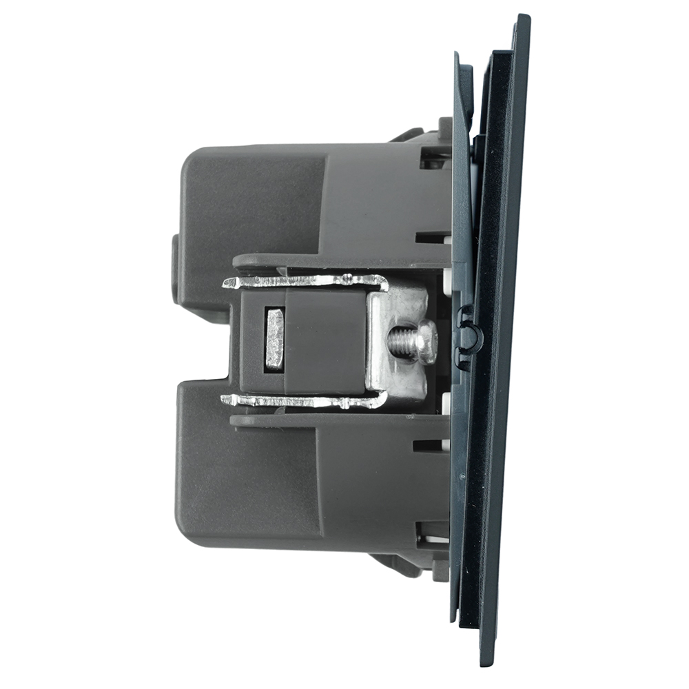 Выключатель 1-клавишный самовозвратный (механизм), STEKKER, 250В, 10А, серия Мия, RSW10-3112-05, черный бархат