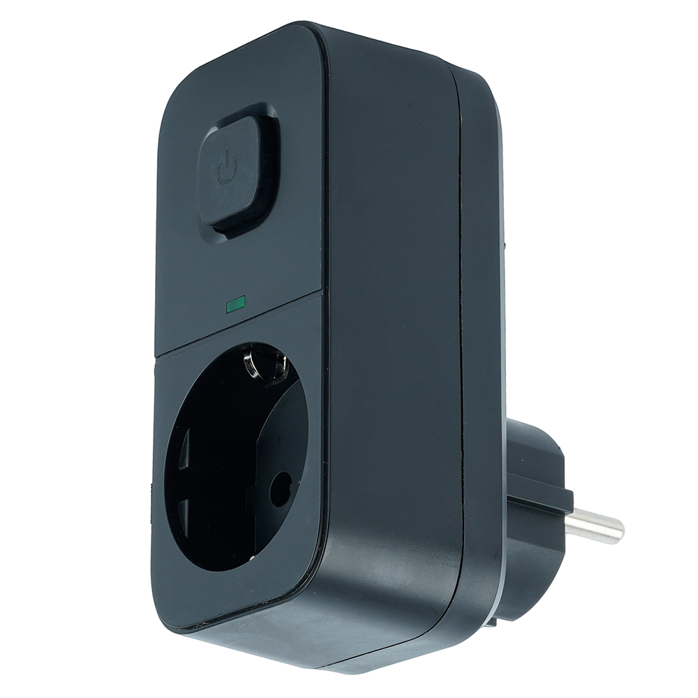 Сетевой фильтр 1-местный с/з STEKKER 220В, 16А, с выключателем, серия Nova, HM81-11-2, черный