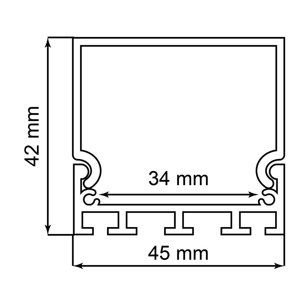 Профиль  накладной 42х45мм, алюминиевый, серебро, 2м, CAB268 в интернет-магазине shop.feron.ru Купить Профиль  накладной 42х45мм, алюминиевый, серебро, 2м, CAB268 по цене производителя в официальном интернет-магазине shop.feron.ru
