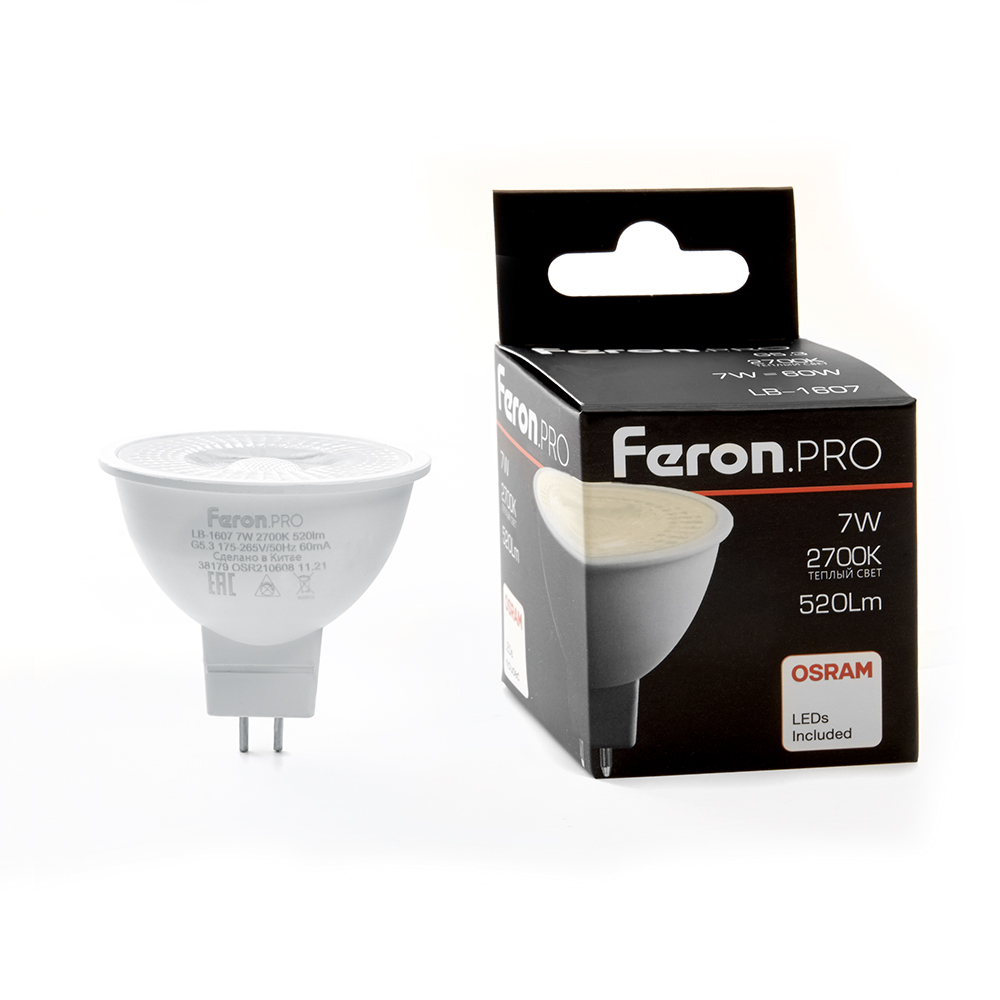 Лампа светодиодная Feron.PRO LB-1607 G5.3 7W 175-265V 2700K
