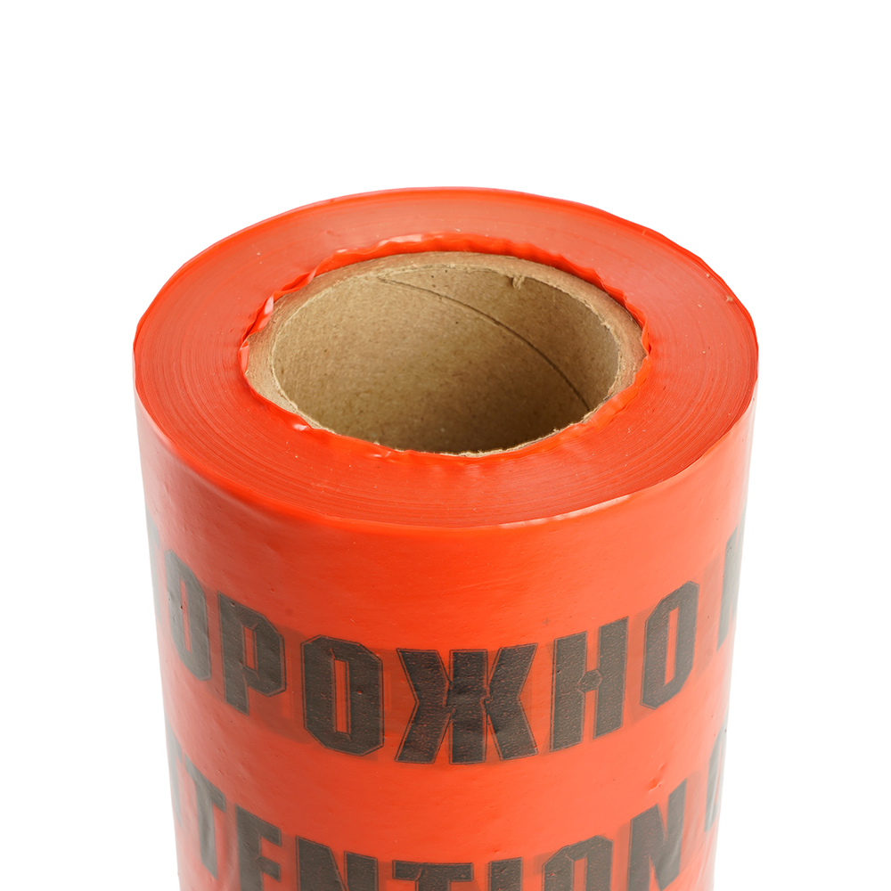 Лента сигнальная, 100п.м.*300мм*100 мкм, STEKKER красный/черный INTP10-300-100