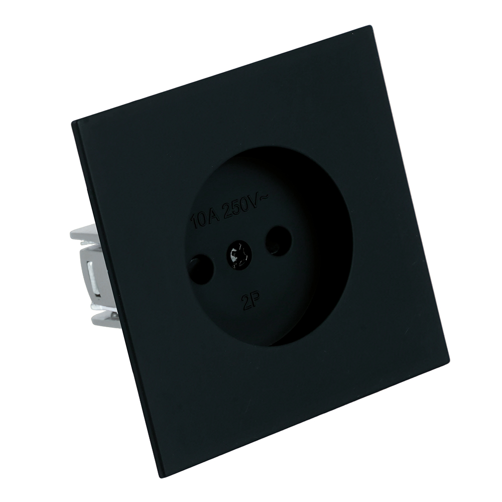 Розетка 1-местная с защитной шторкой (механизм), STEKKER, б/з, 250В, 16А, серия Мия, RST16-3109-05, черный бархат