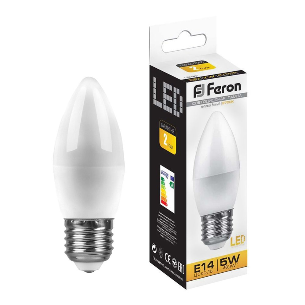 Лампа светодиодная LB-72 Свеча E27 Feron 25764 25764