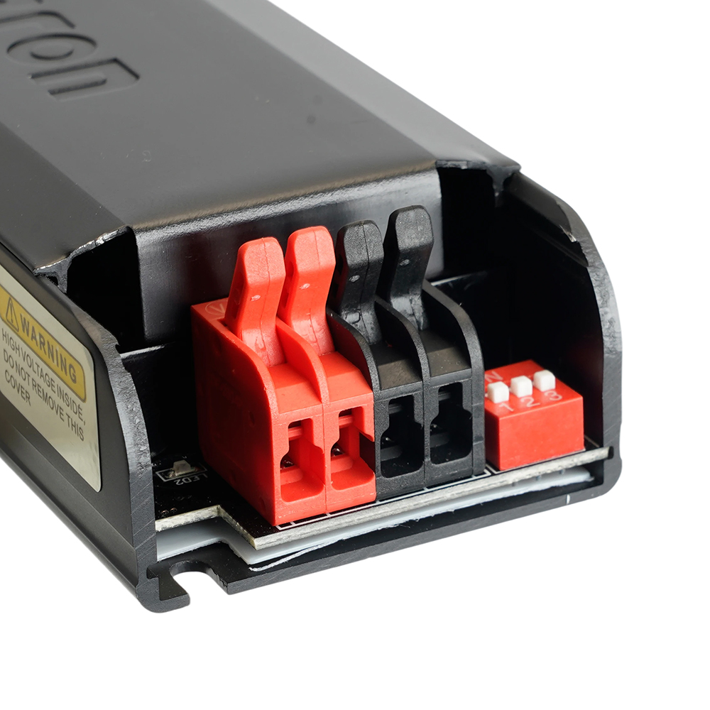 Трансформатор электронный для светодиодной ленты с плавным пуском и диммированием 200W 24V IP20, клипсы, LB004