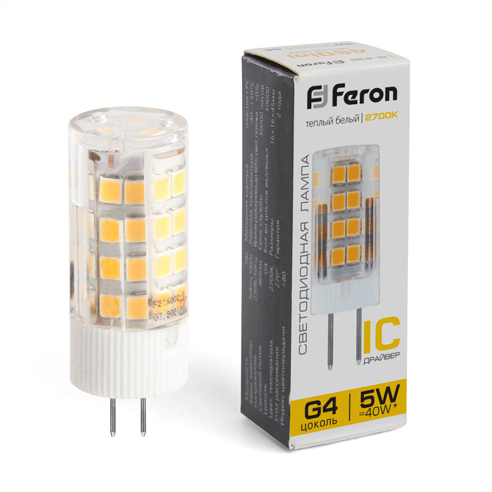 Лампа светодиодная LB-432 G4 5W Feron 25860 25860
