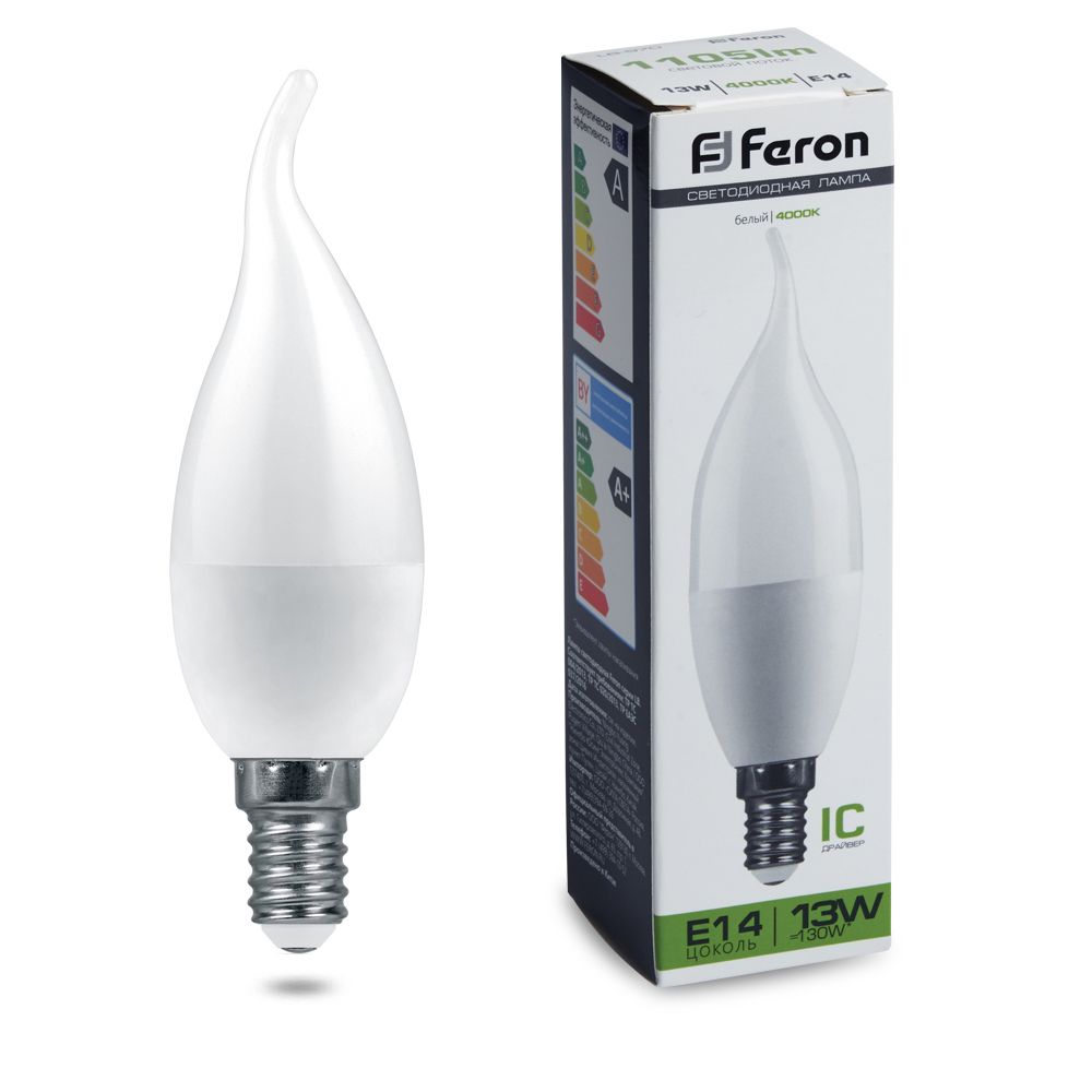 Лампа светодиодная Feron LB-970 Свеча на ветру E14 13W 175-265V 4000K