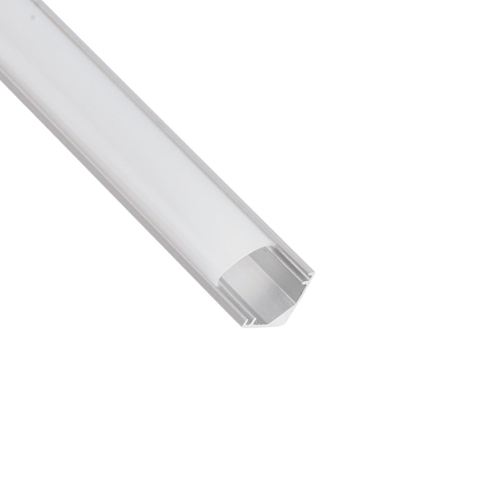 Профиль алюминиевый "угловой круглый 7.9*7.9мм", серебро, CAB240 (в комплекте с матовым экраном, 2 заглушками, 4 крепежами) FERON