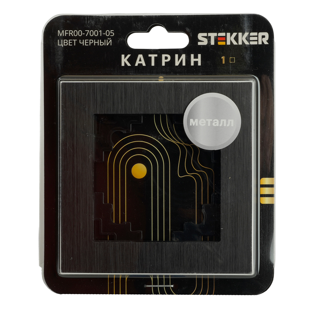 Рамка 1-местная, металл, STEKKER MFR00-7001-05, серия Катрин, черный