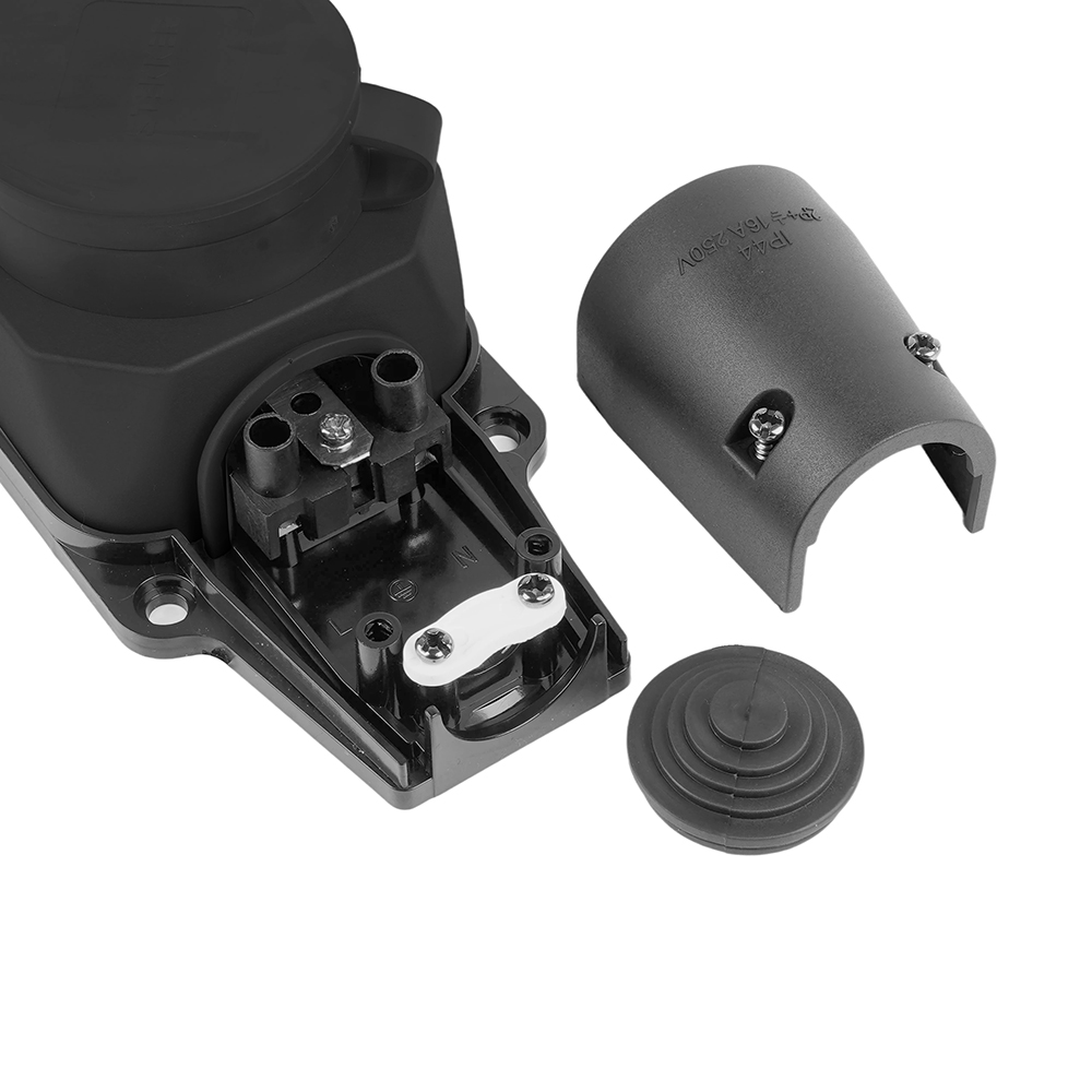 Розетка переносная 2-местная c/з STEKKER, RST16-22-44, 250В, 16А, IP44, черный  бренда Stekker Розетка переносная 2-местная c/з STEKKER, RST16-22-44, 250В, 16А, IP44, черный  от компании Stekker