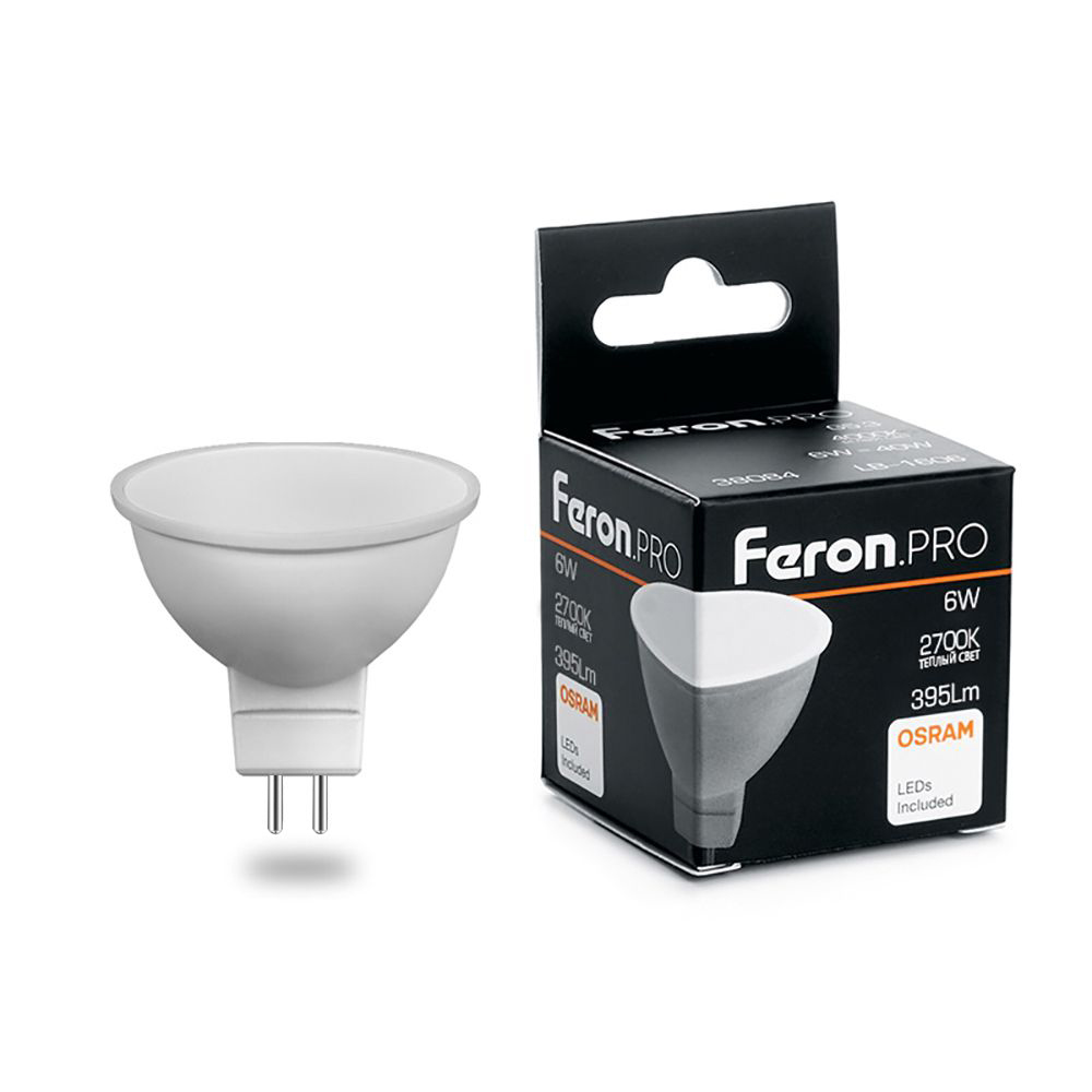 Лампа светодиодная Feron.PRO LB-1606 MR16 G5.3 6W 175-265V 2700K