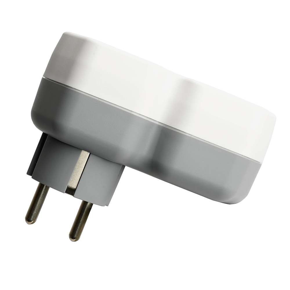 Разветвитель сетевой на 1 выход с/з STEKKER 250В, 16А, USB A+ Type C, 2,4А, PD, белый/серый, ADP16-16-20