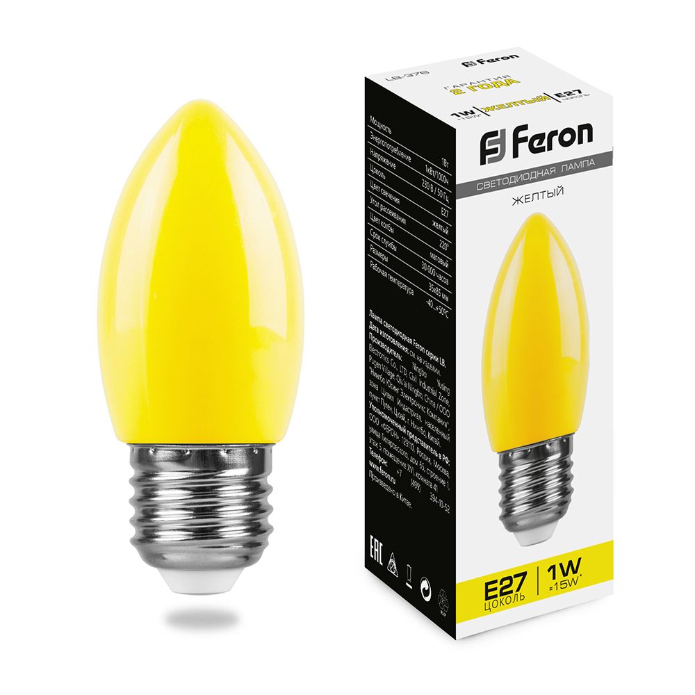 Лампа светодиодная LB-376 свеча E27 Feron 25927 25927
