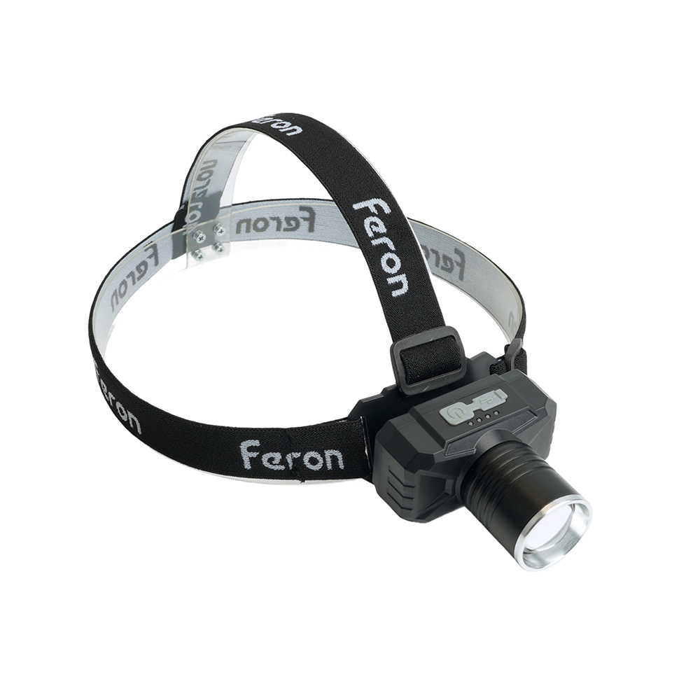 Фонарь налобный FERON TH2314 c аккумулятором 20W, 2500mAh IP44, USB type-C, Алюминий