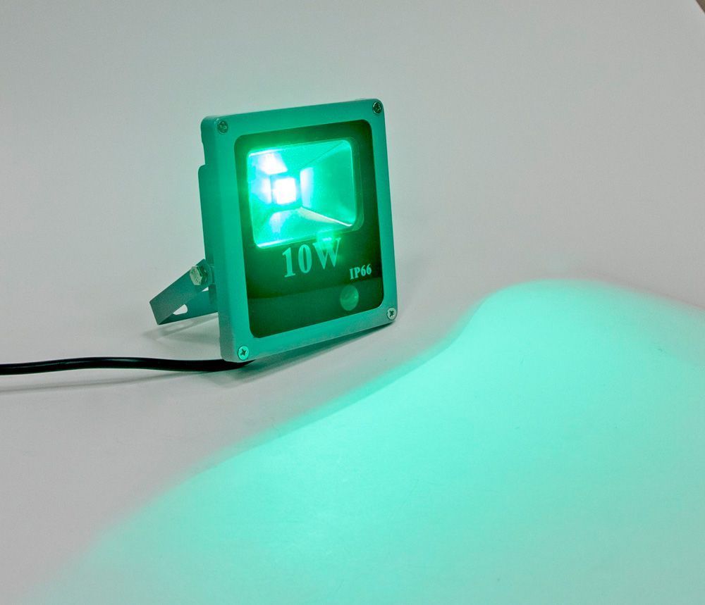 Прожектор квадратный 1LED/10W-зеленый 230V Feron 12193 12193