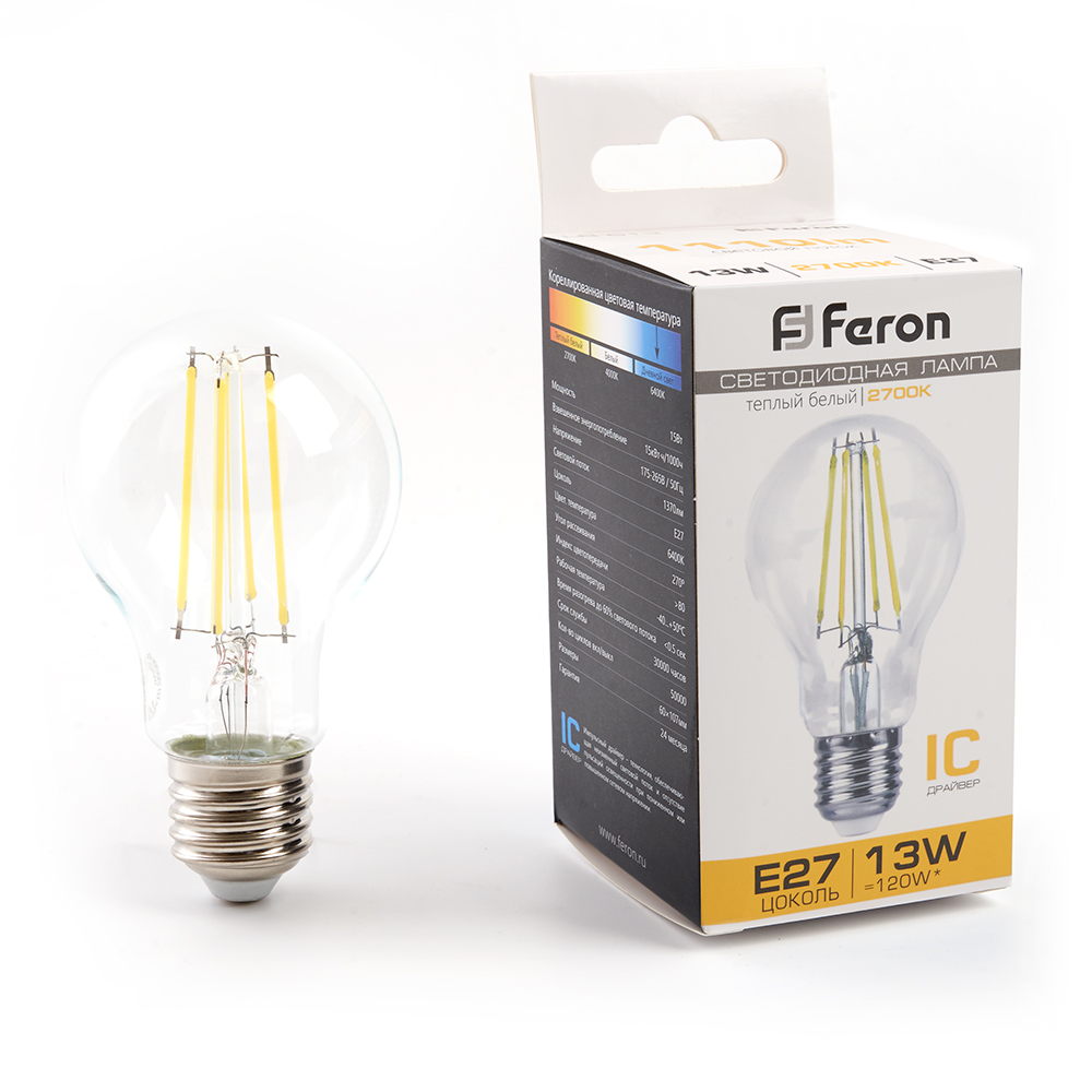 Лампа светодиодная Feron LB-613 Шар E27 13W 175-265V 2700K