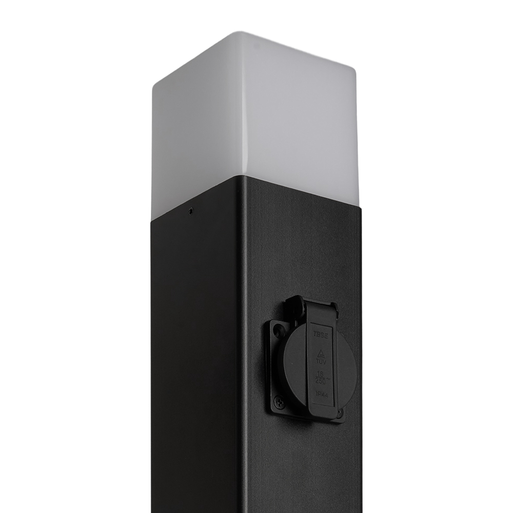 Светильник садово-парковый с розеткой Feron DH0206, столб,  E27 230V, черный