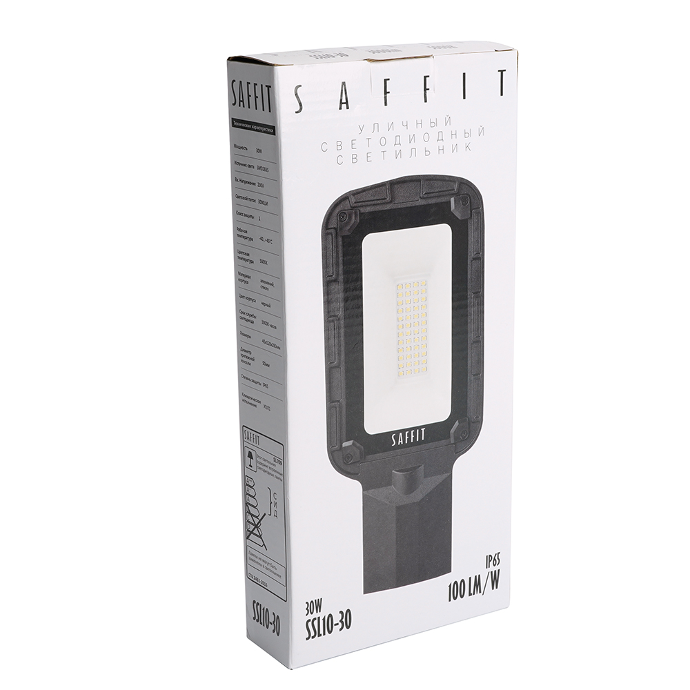 Светодиодный уличный консольный светильник SAFFIT SSL10-30 30W 5000K 230V, черный