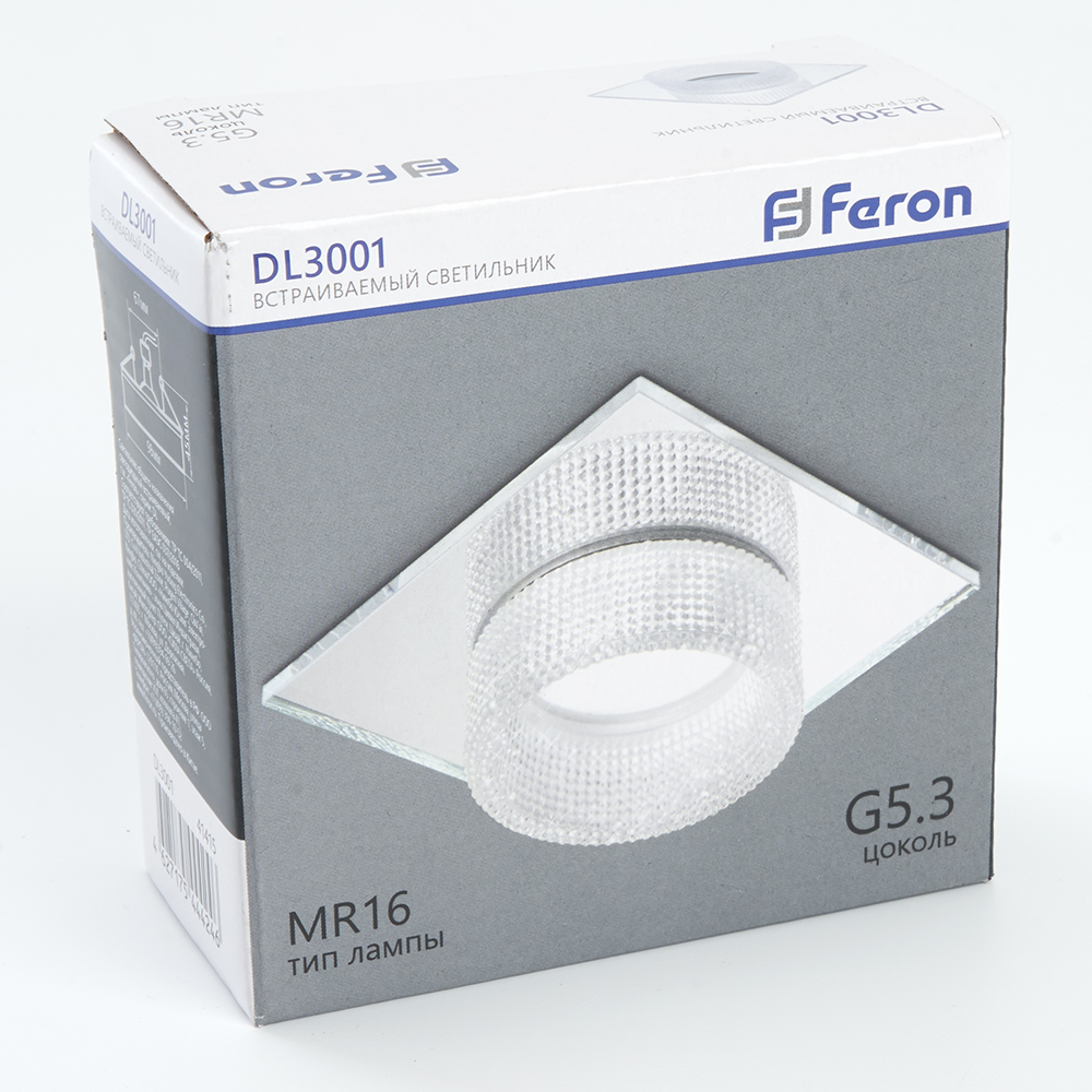 Светильник встраиваемый Feron DL3001 потолочный MR16 G5.3 прозрачный