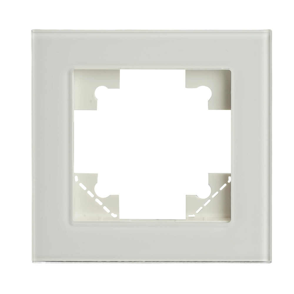 Рамка 1-местная для сенсорных механизмов, подсветки, стекло, STEKKER, GFR00-7001-01S, серия Катрин, белый