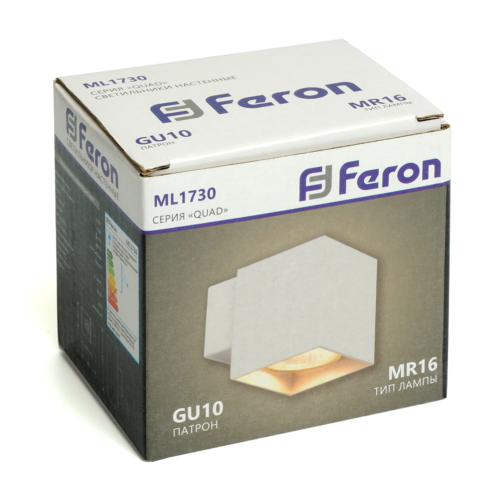 Светильник  настенный Feron ML1730 QUAD   MR16 35W, 230V, GU10,  белый IP20