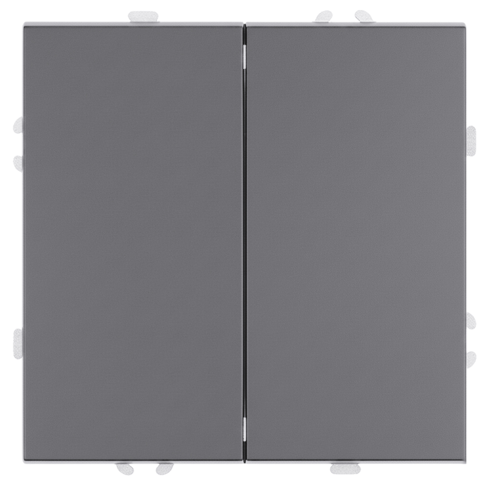 Выключатель 2-клавишный (механизм), СЗК, STEKKER, 250В, 10А, серия Эмили, RSW10-5104-10ZK, платиново-серый, soft touch