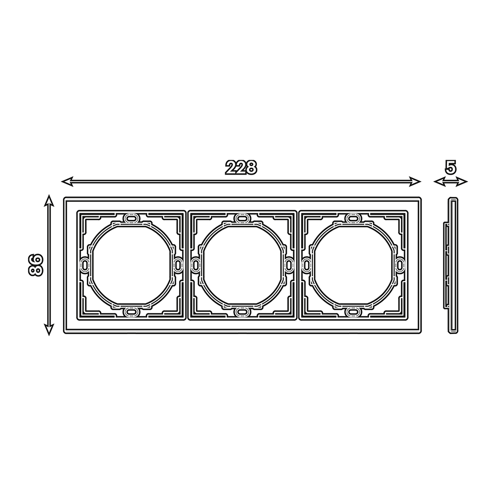 Рамка 3-местная, STEKKER, серия Мия, PFR00-3003-08, пудровый жемчуг от компании Stekker