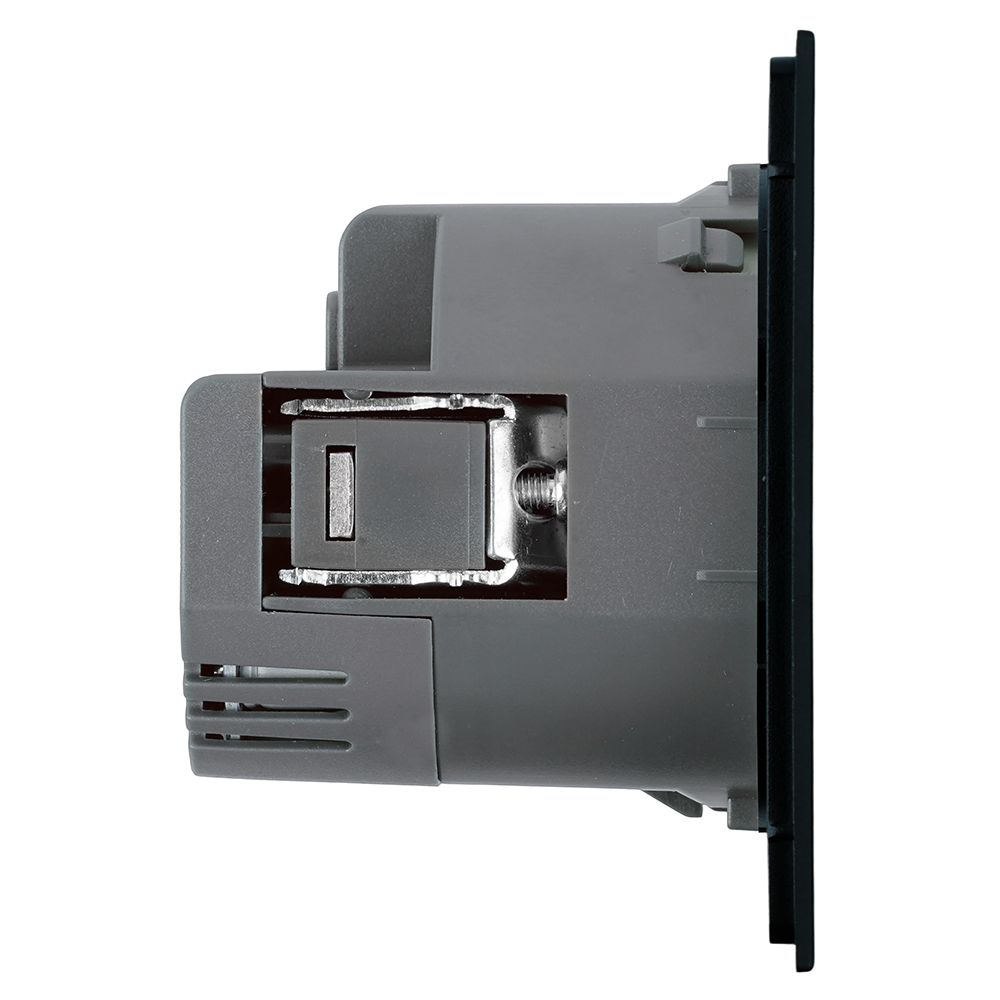 Розетка 1-местная з/ш с/з 16А + USB + Type C (механизм), STEKKER, 250В, 20W, серия Мия, RST16-3119-05, черный бархат