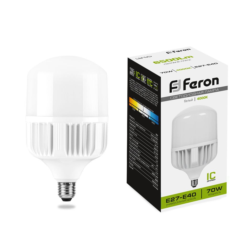 Лампа светодиодная Feron LB-65 E27-E40 70W 4000K 25822
