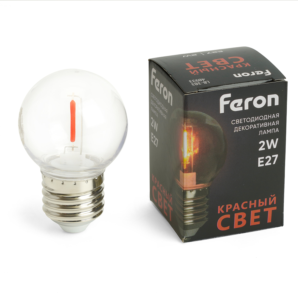 Лампа светодиодная LB-383 Шарик прозрачный Feron 48933 48933