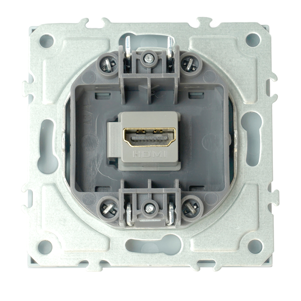 Розетка HDMI 2.0 Type A (механизм), STEKKER, серия Эмили, RST00-5118-01, белый фарфор, soft touch
